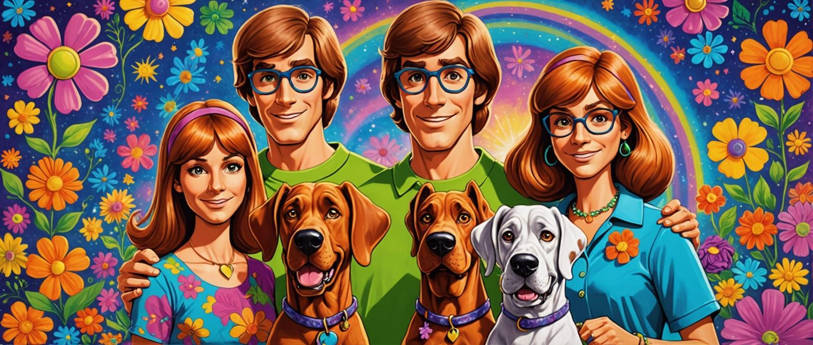 Scooby Doo Gang in Psychedelic Summer Art