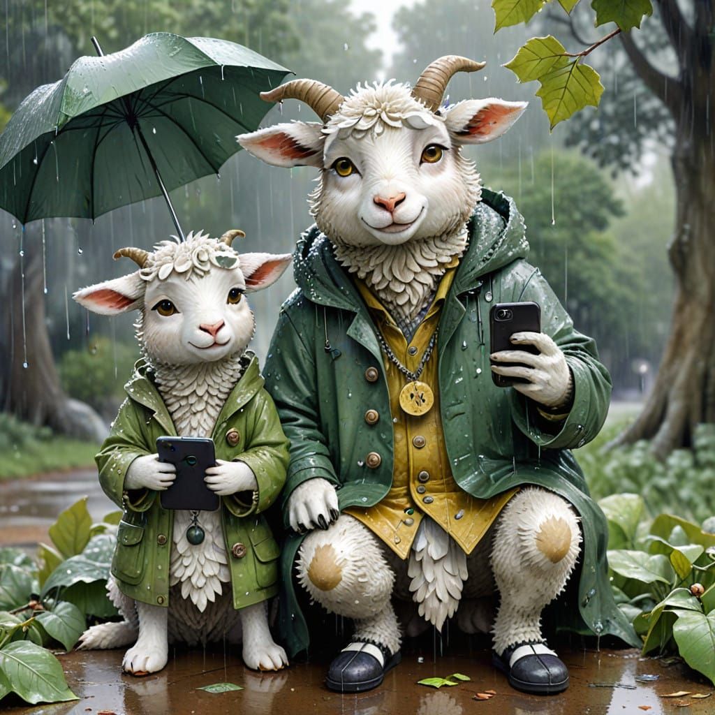 Lamb and Wolf Take a Humorous Selfie Together