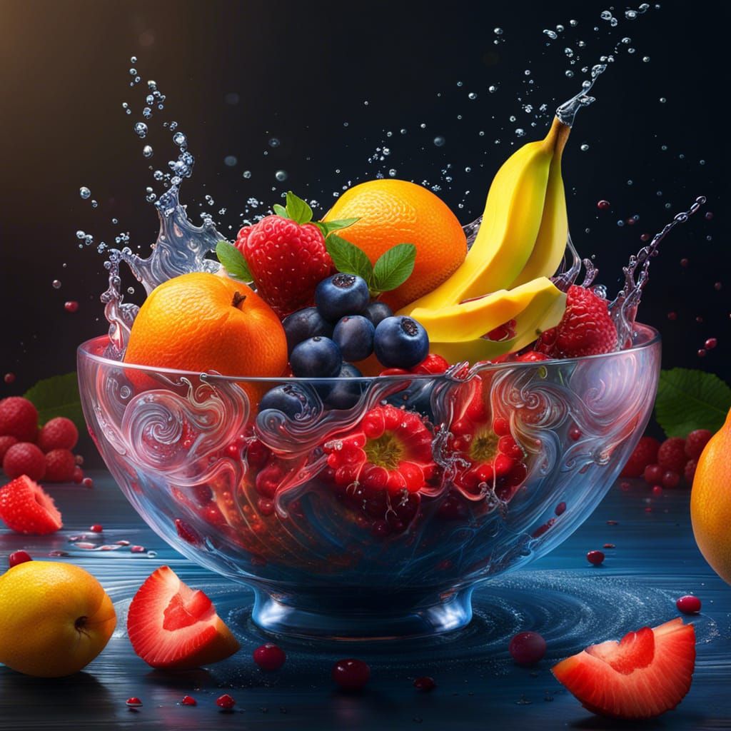 juicy fruits in the delicate bowl