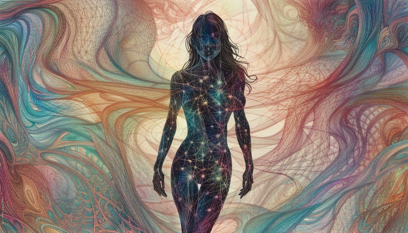 Double Exposure Silhouette with Chaotic Scribbles