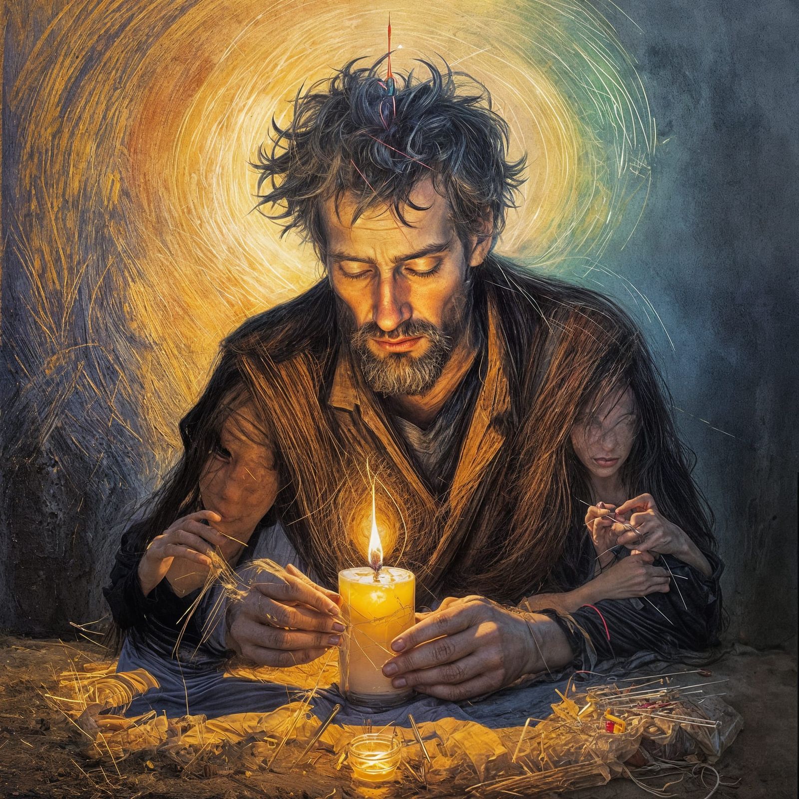 Spiritual Awakening: Candlelit Transformation with Vibrant C...