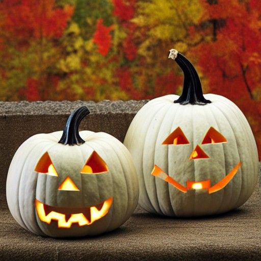 Photorealistic Bone-Colored Pumpkin