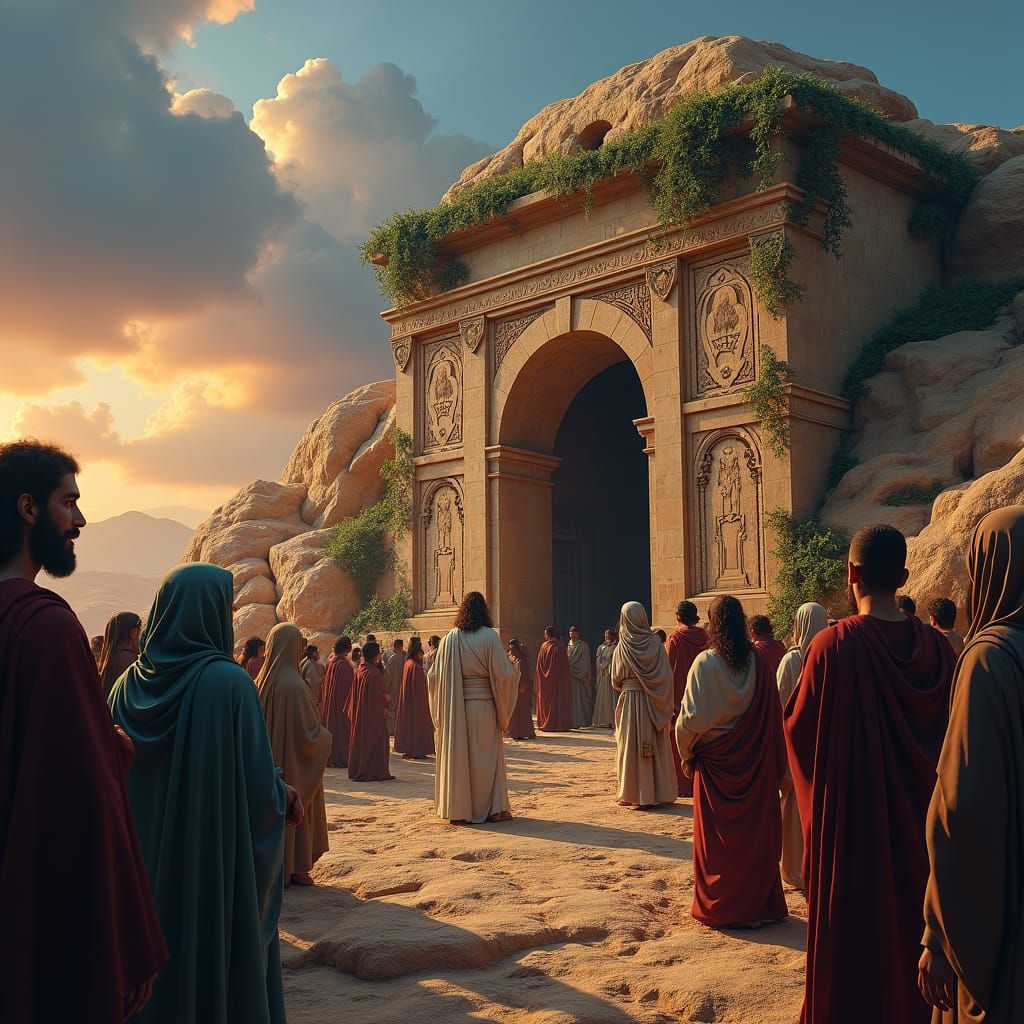 Jesus Mourns Lazarus: Photorealistic Matte Painting