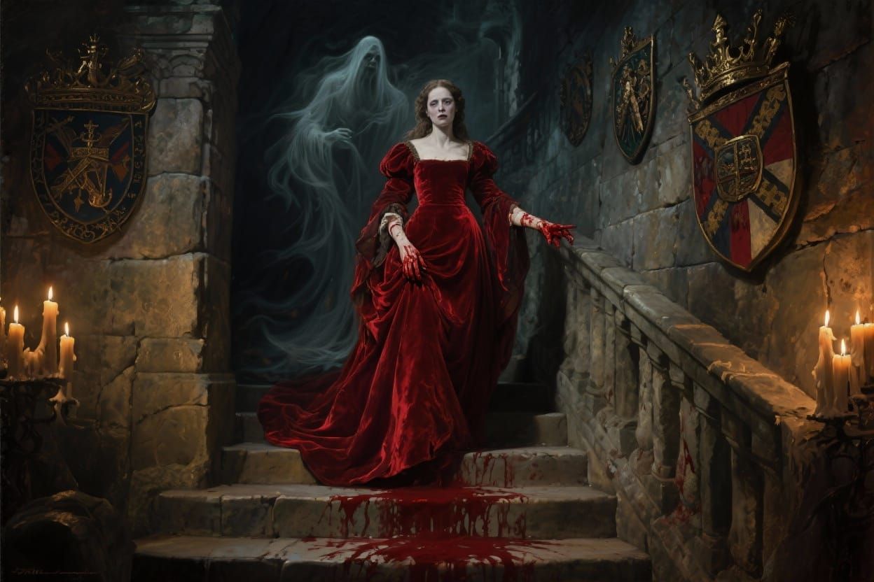 Lady Macbeth's Haunted Descent: Baroque Painting