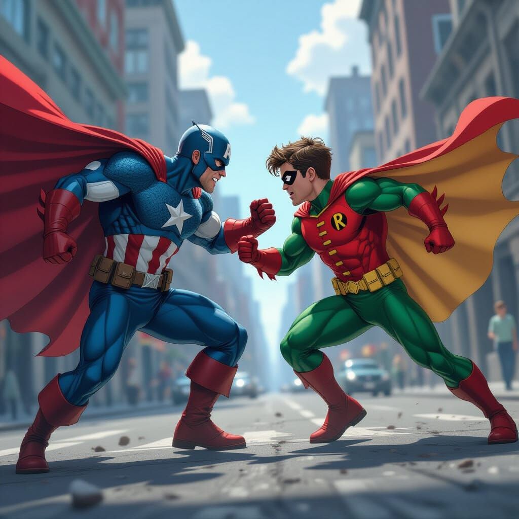 Captain America and Robin in Epic Final Battle