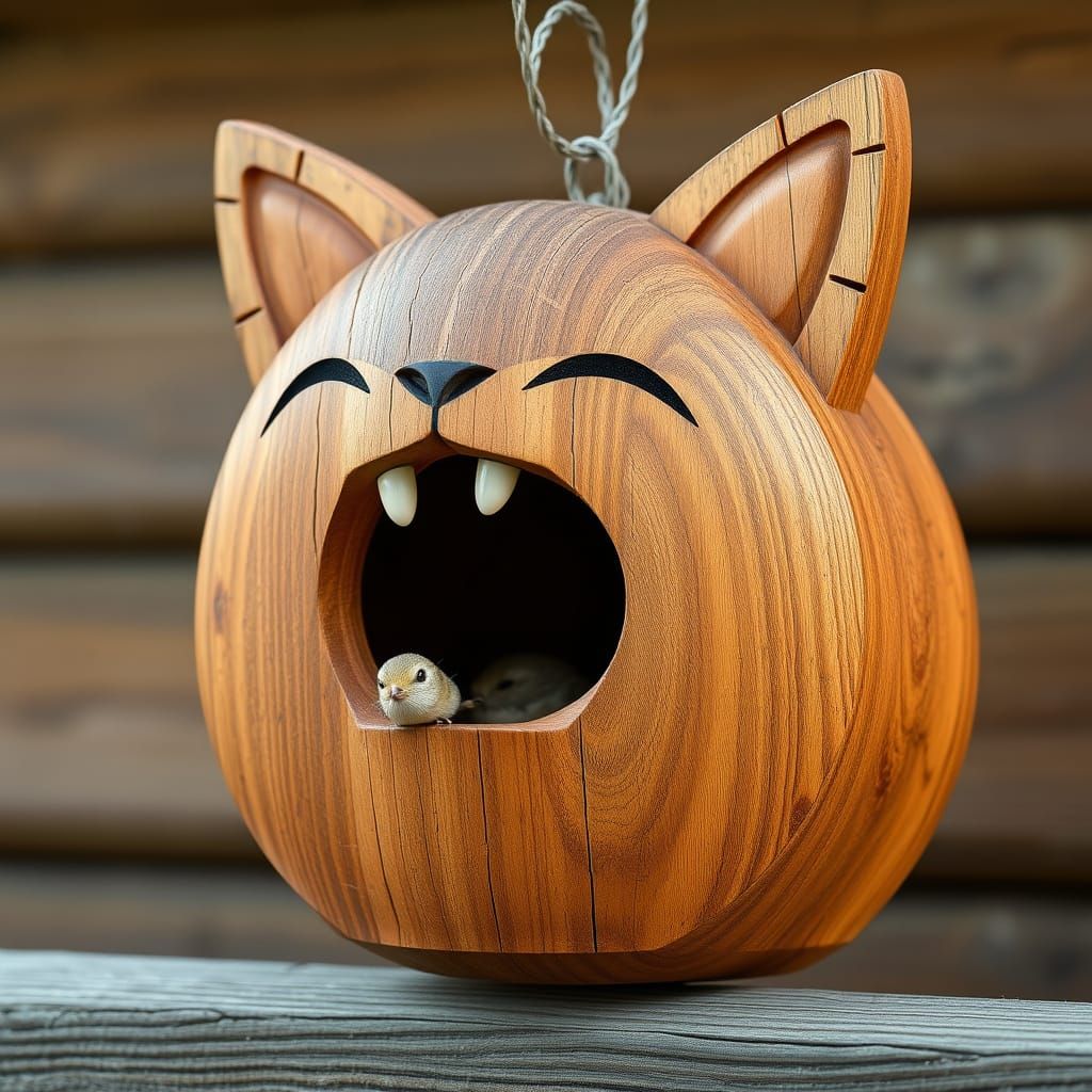 Anime Cat Head Birdhouse