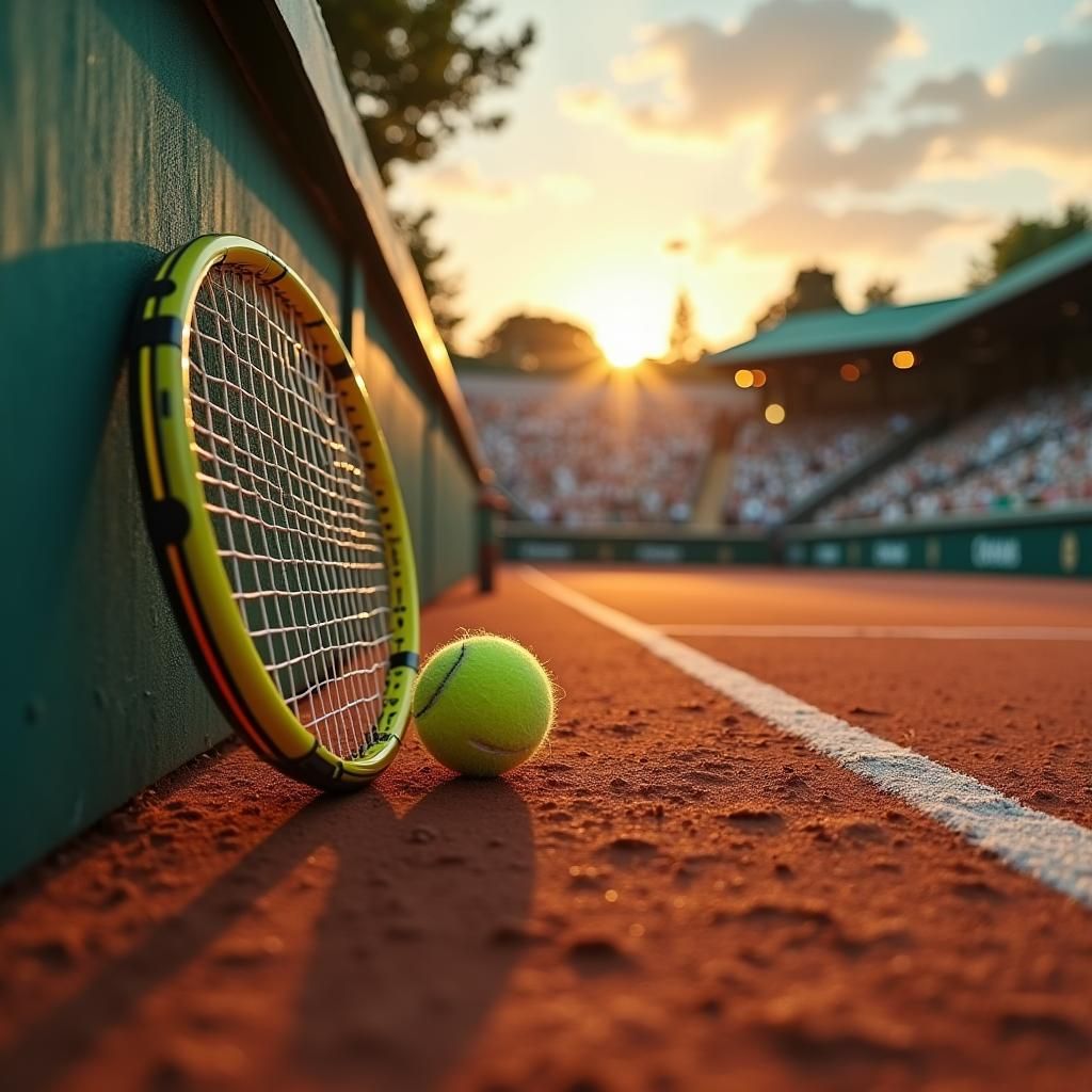 Roland Garros Stadium at Dusk, Aerial View