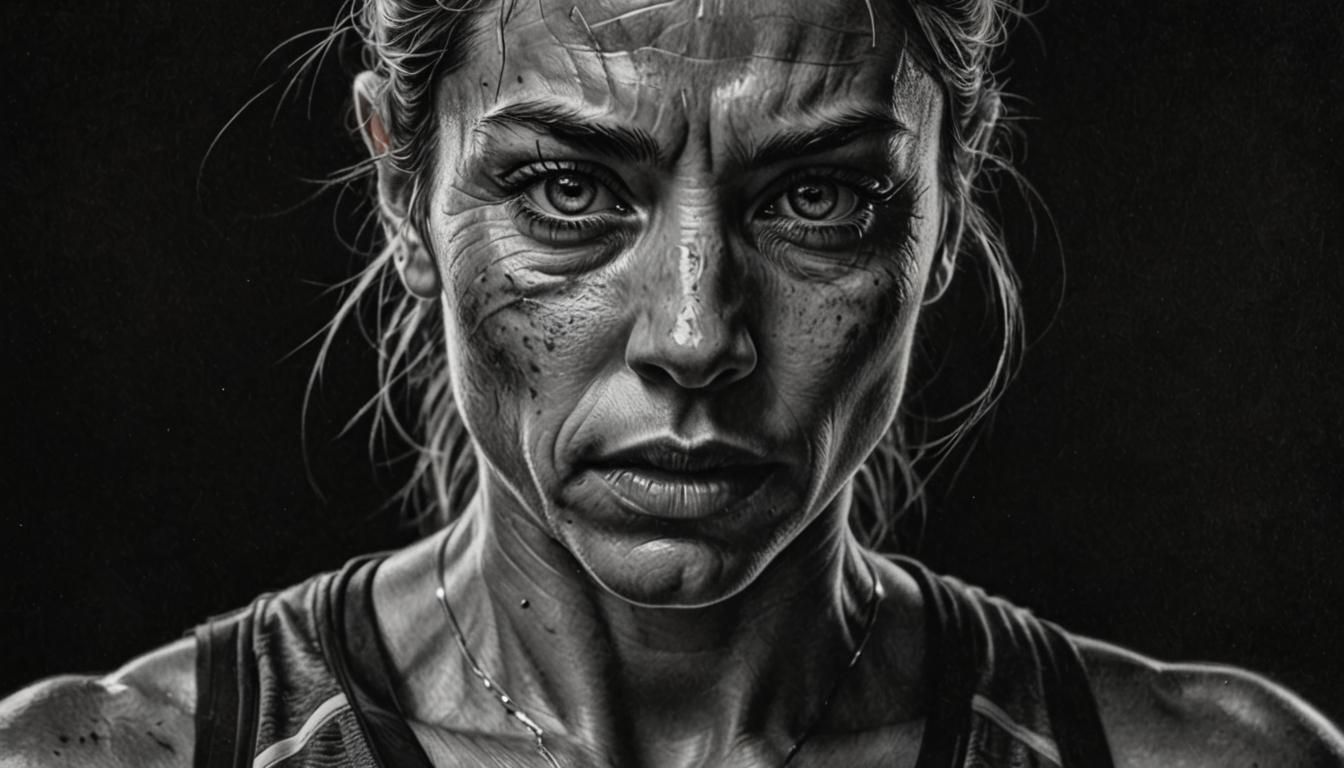 Detailed Pencil Drawing of a Fit Woman
