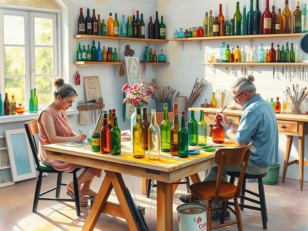 Artists Transforming Discarded Glassware into Vibrant Master...