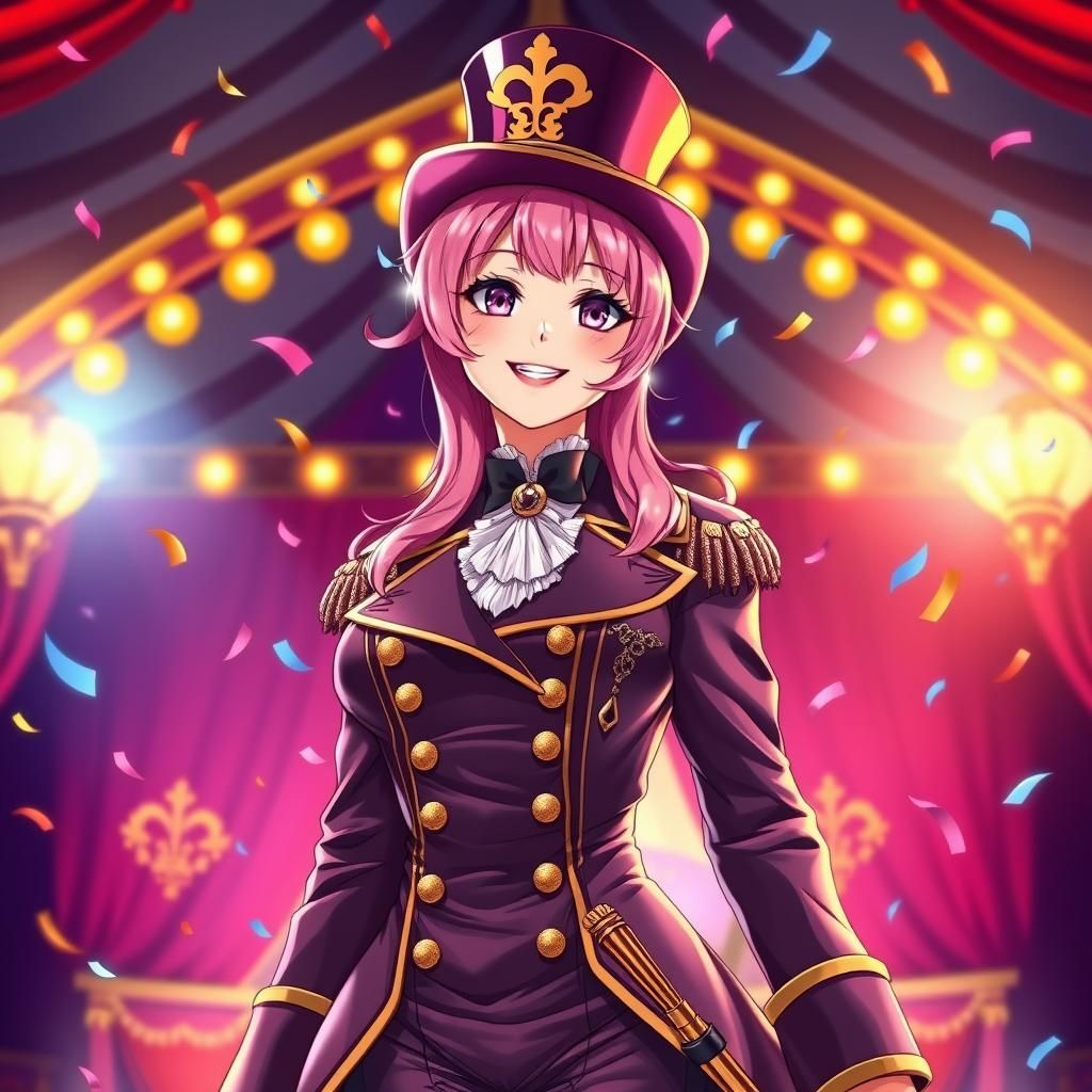 Female Ringmaster in Manga Style Circus Tent