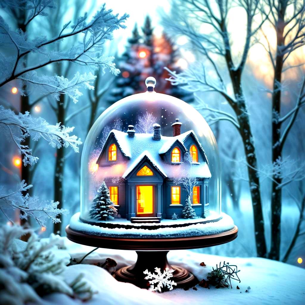 Sci-Fi Winter Wonderland in Glass Dome