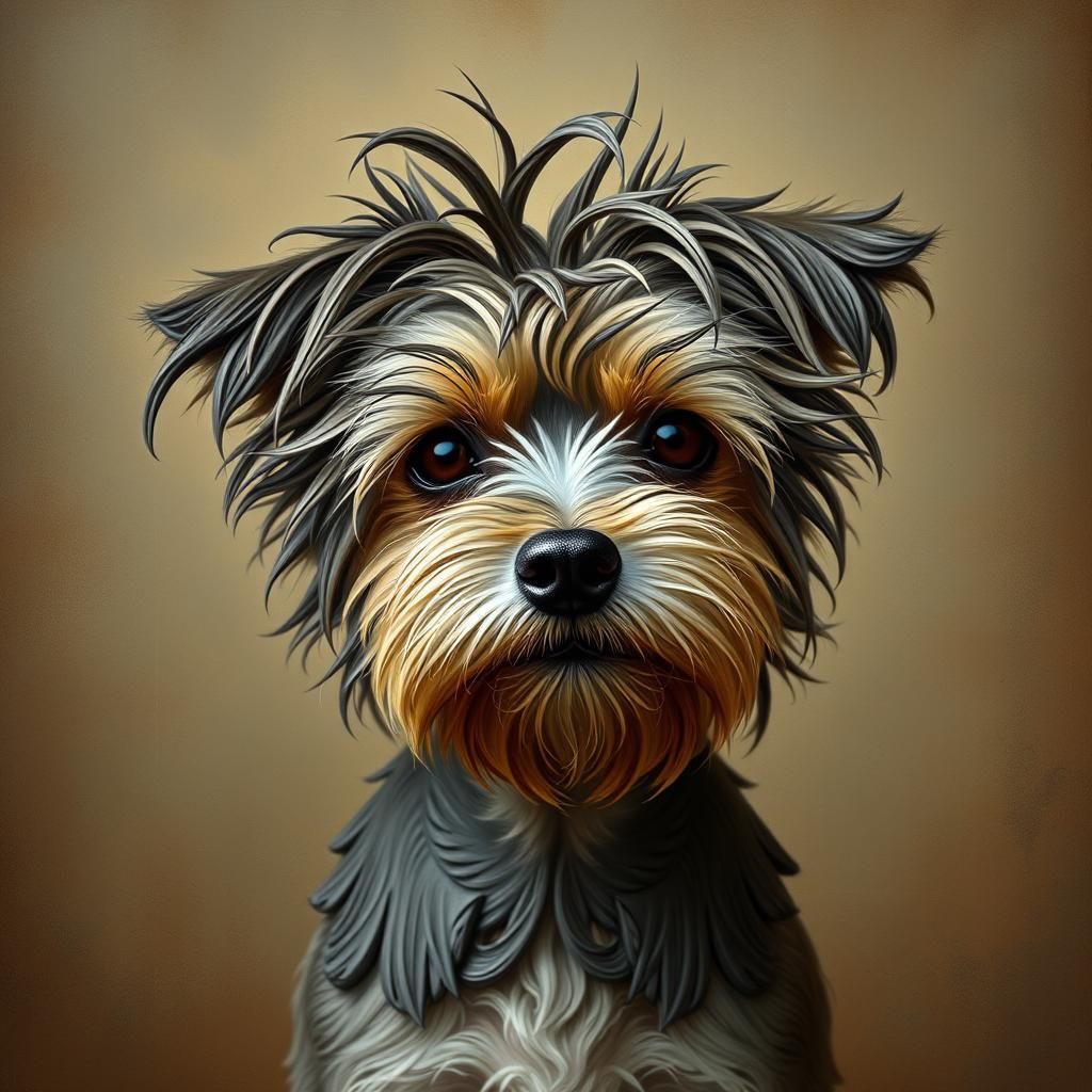 Expressive Portrait of Chinese Crested Dog