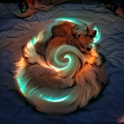 Glowing Furry Swirl: Abstract Motion