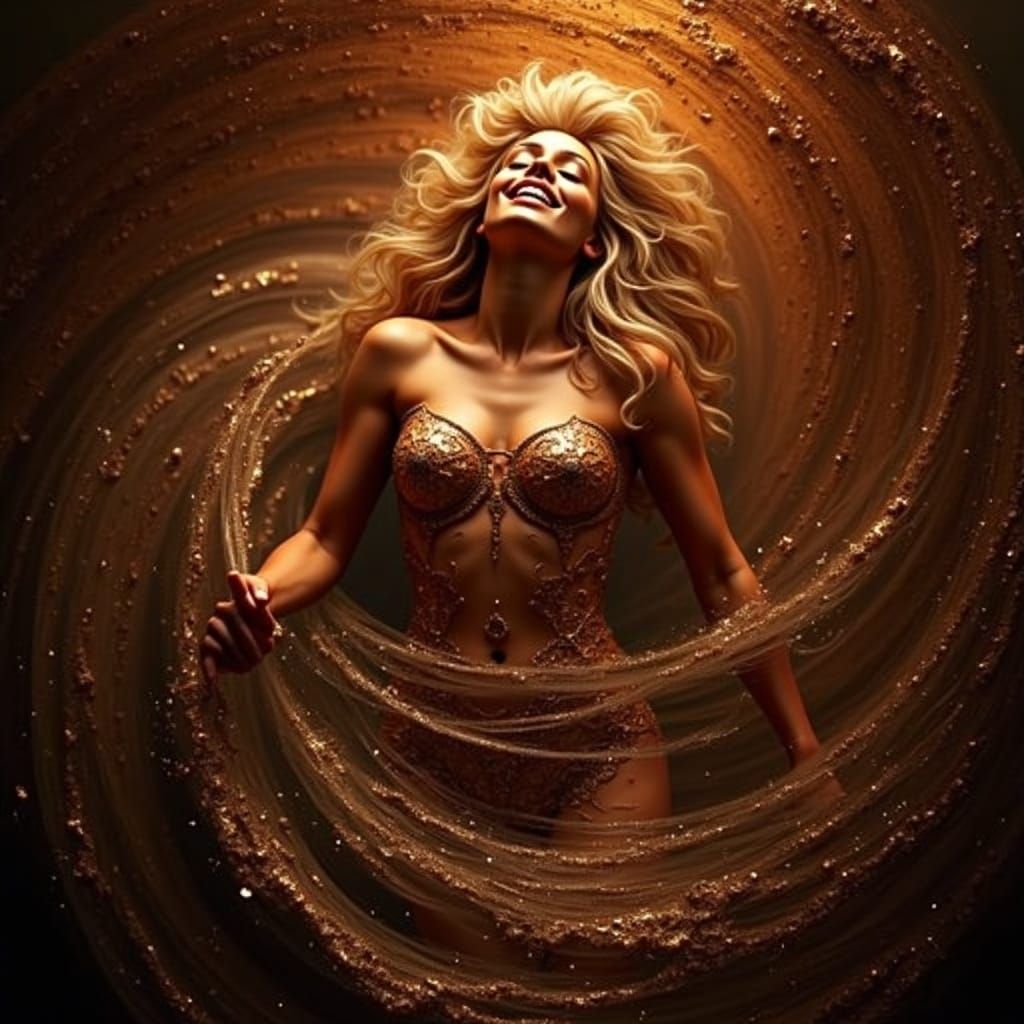 Abstract Swirling Vortex of Light and Motion