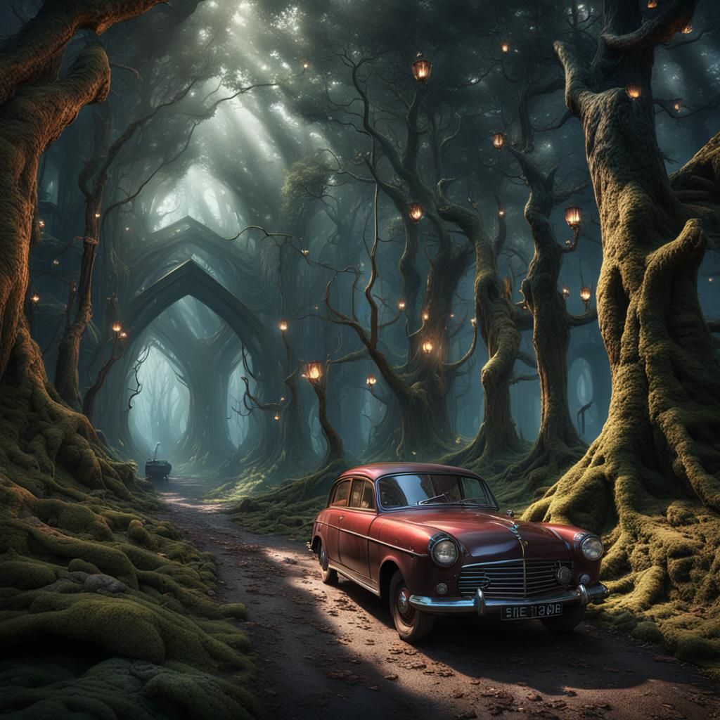 Harry Potter's Forbidden Forest with Flying Car