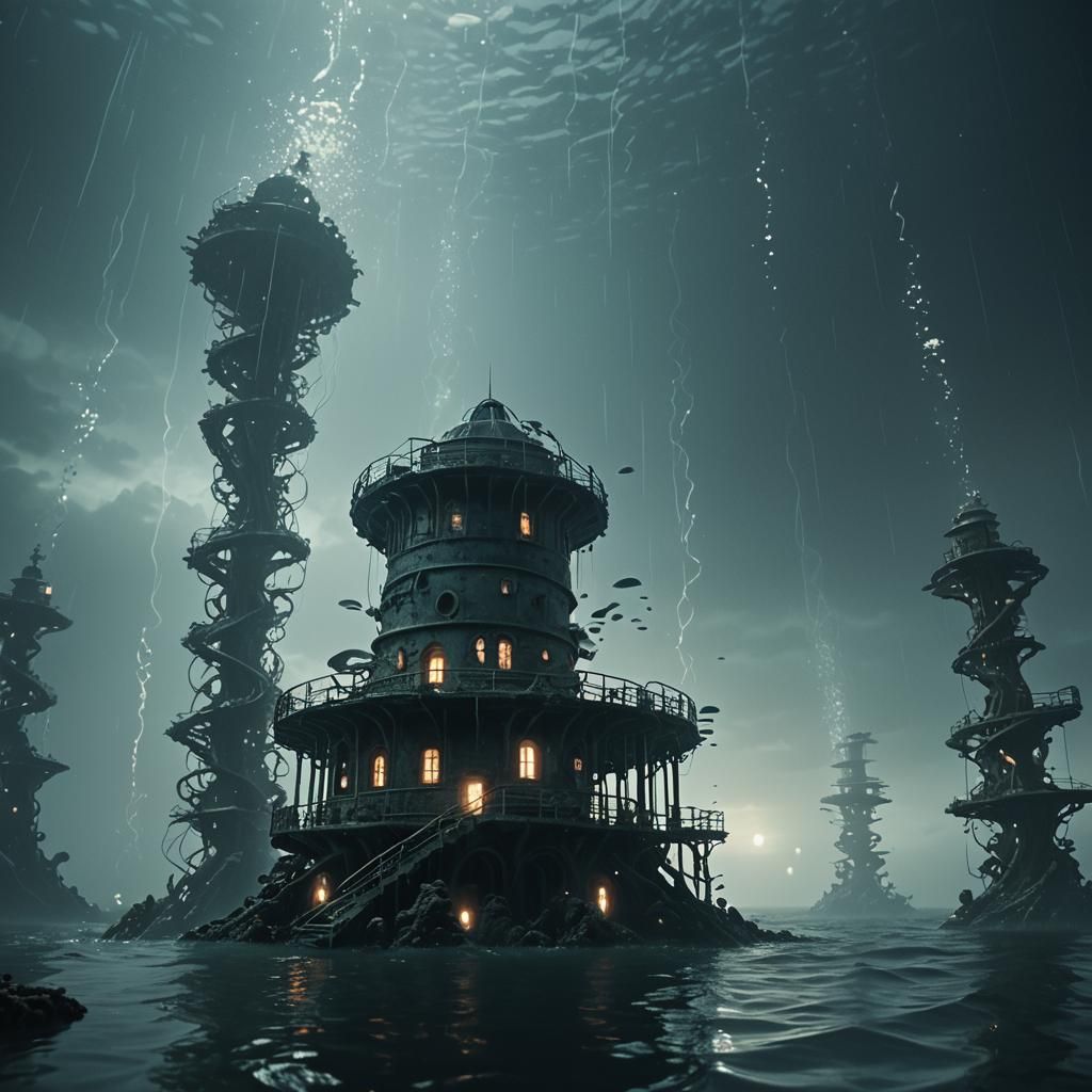 Mysterious Obsidian Spire Emerges from Stormy Depths