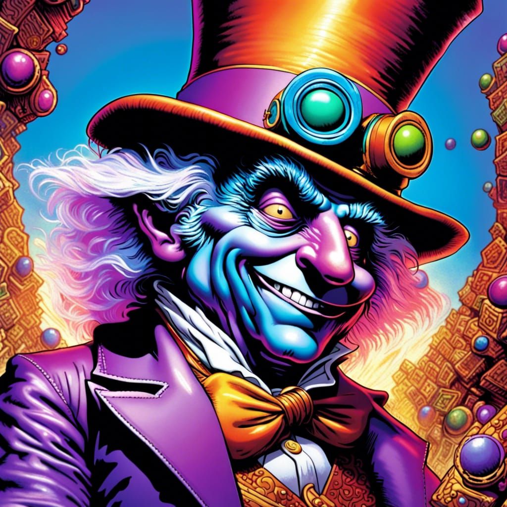 Dieselpunk Willy Wonka: Psychotic Digital Art