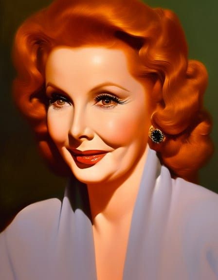 Portrait of a Redhead in Oil Paint Style