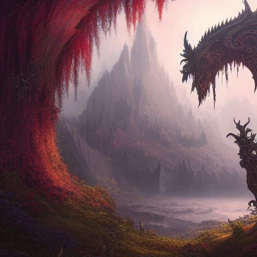 Fantastical Matte Painting in Deep Color