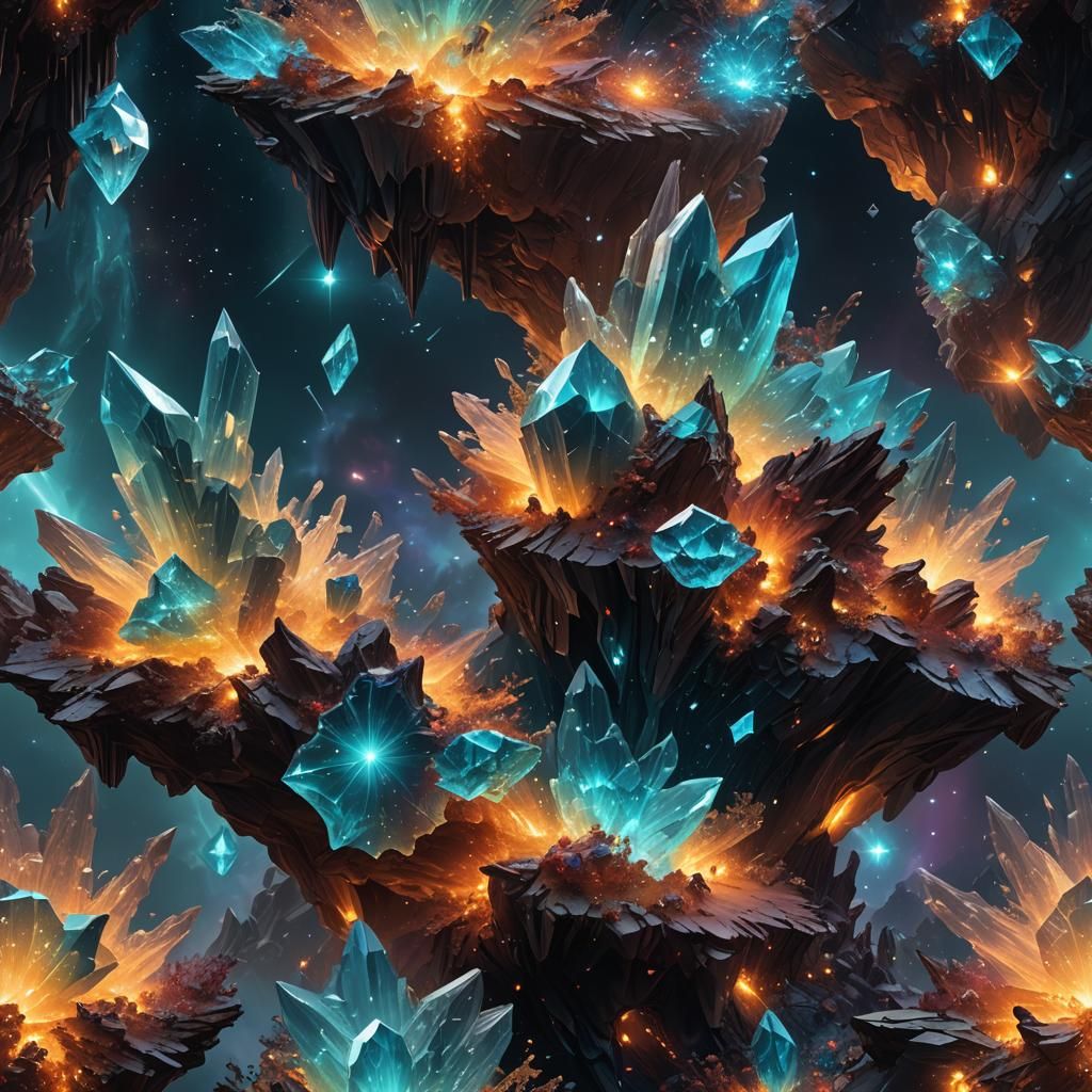 Bioluminescent Nebula Crystal in Enchanted Arcane Style