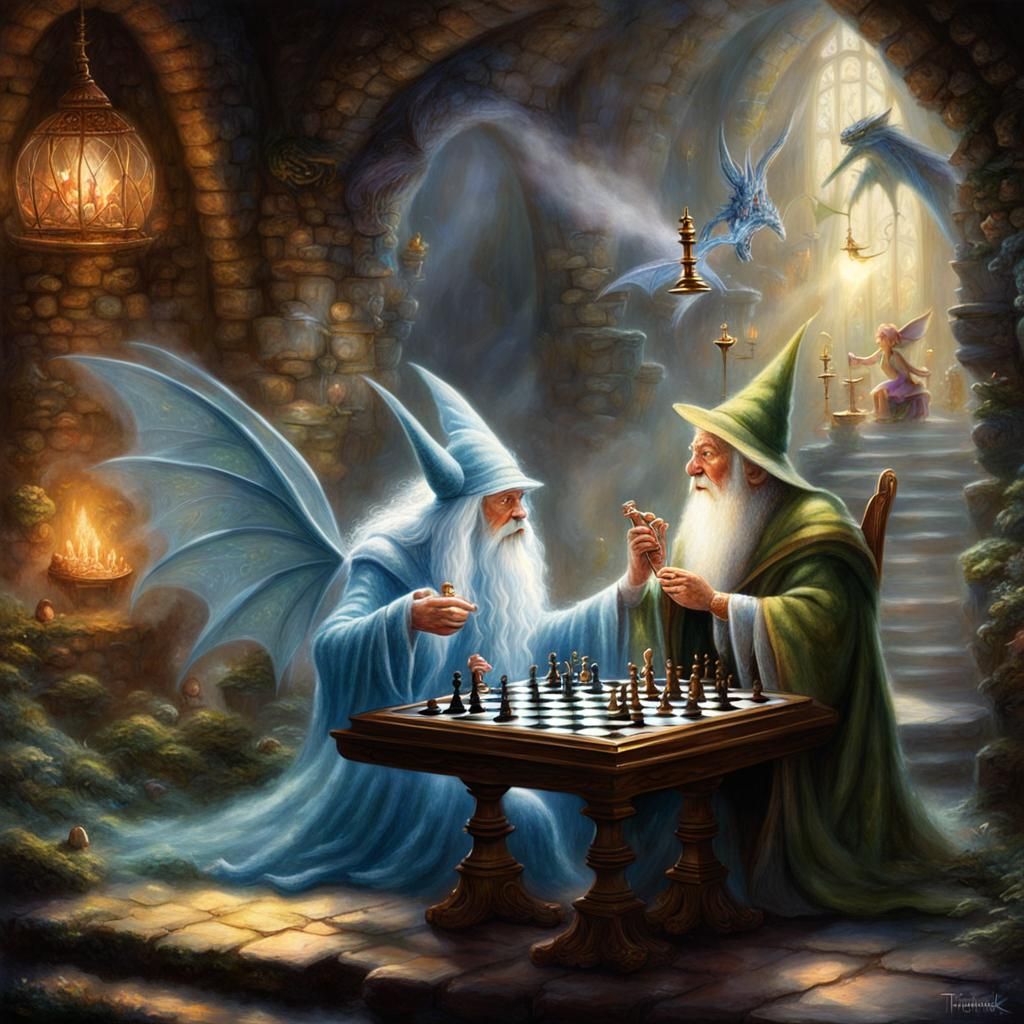 Tinkerbell and Gandalf Play Chess in Dragon's Den