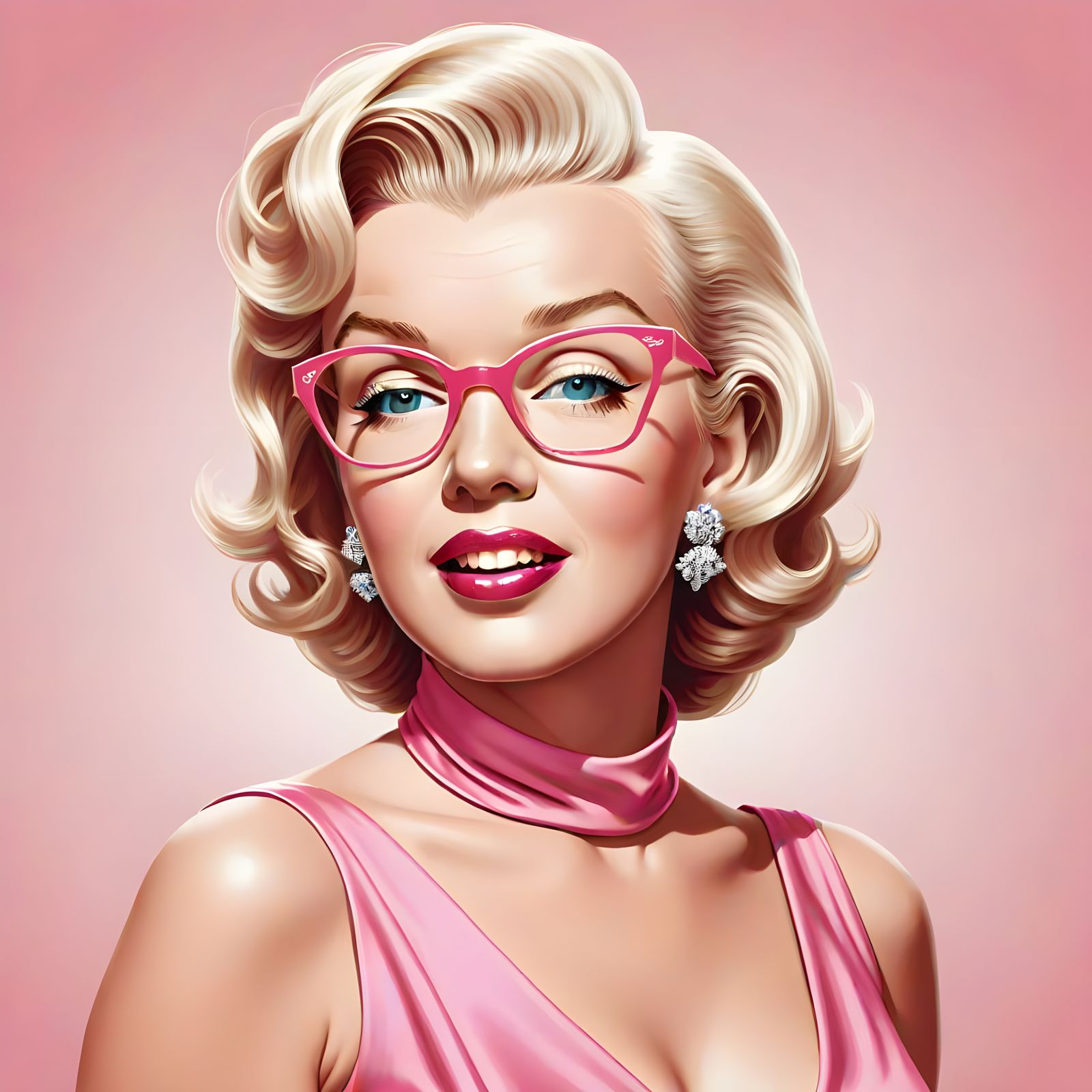 Marilyn Monroe Vector Portrait in Pink Gown