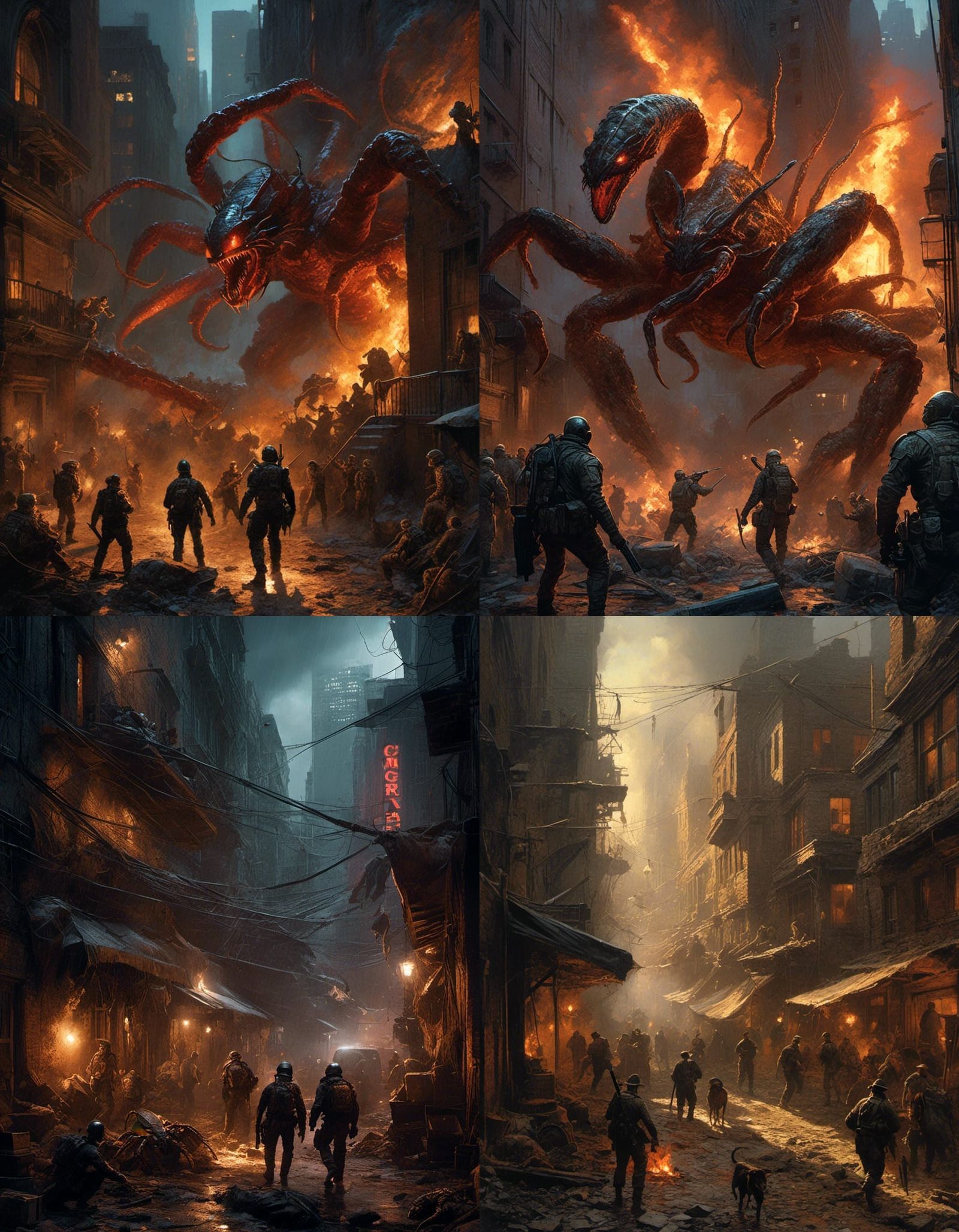 Spider vs Crab: Cyberpunk City Destruction