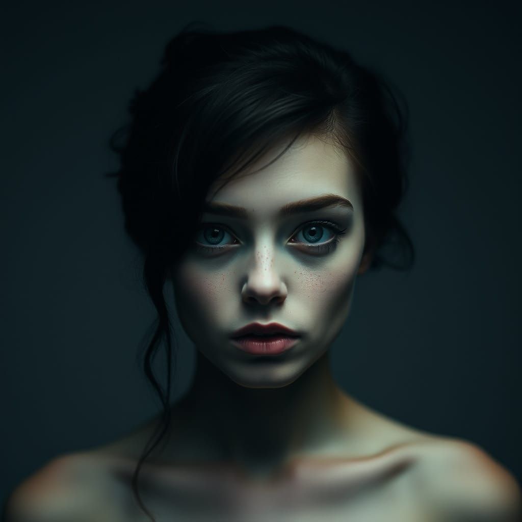 Enigmatic Mermaid in Dazzling Dark Hues