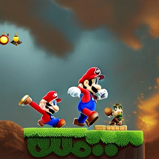 Epic Super Mario Bros Digital Matte Painting