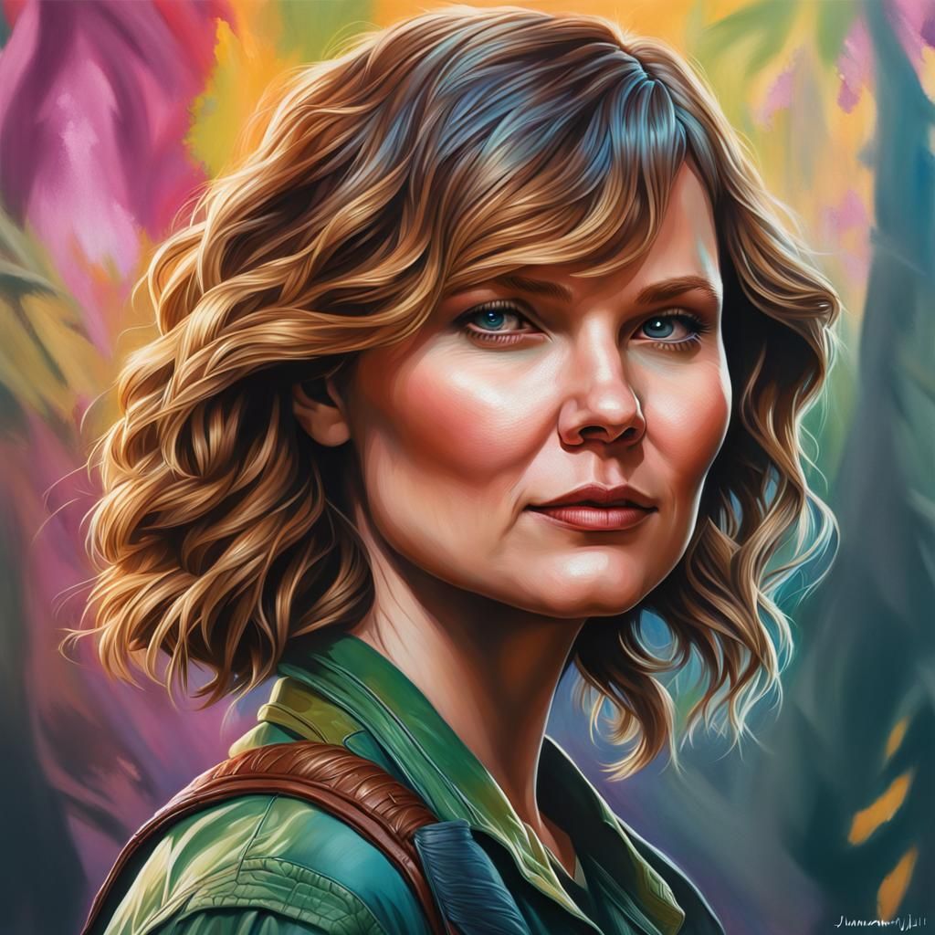 Kirsten Dunst Spray Art Portrait