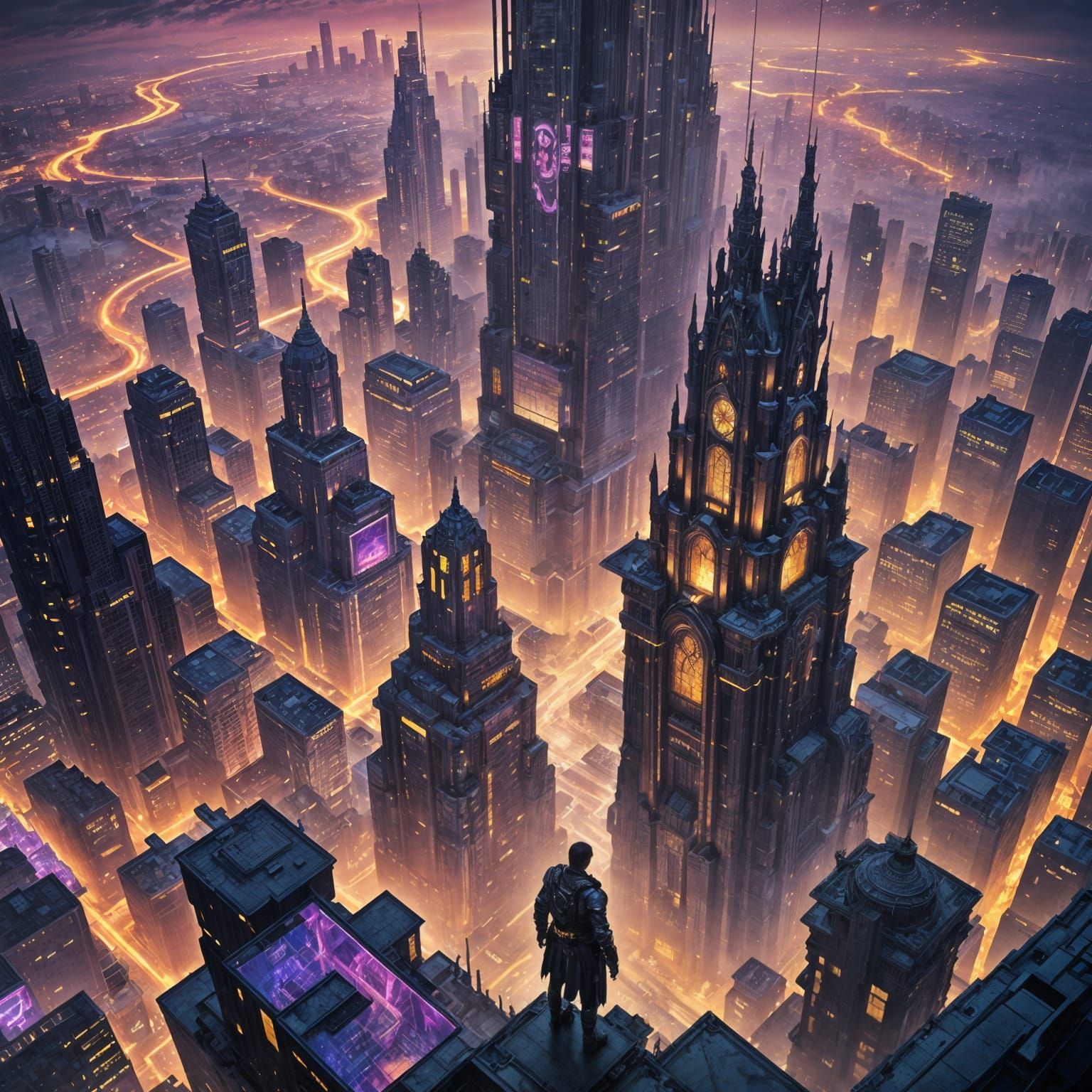 Cyberpunk Cityscape in High-Definition Detail