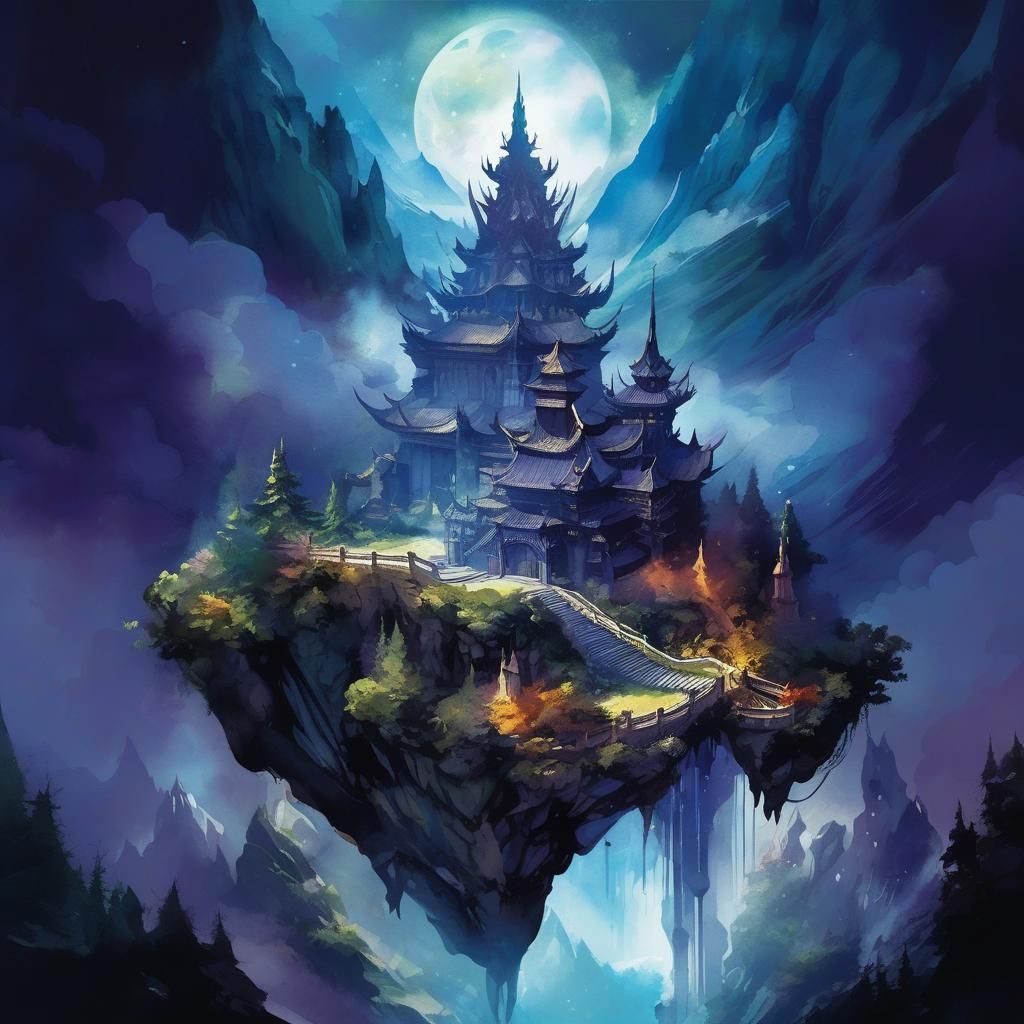 Magical Dragon's Nest Watercolor Illustration