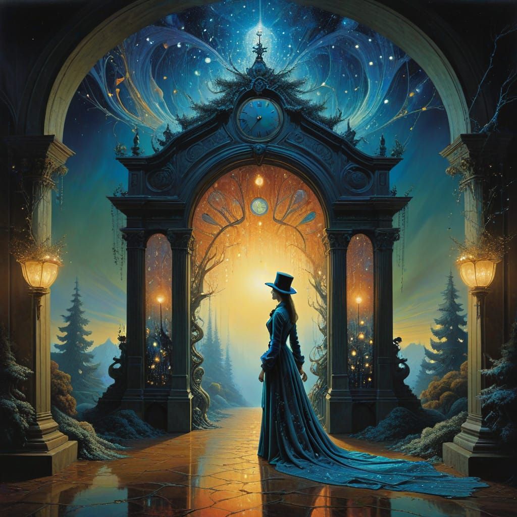 Surreal Winter Wonderland in Space