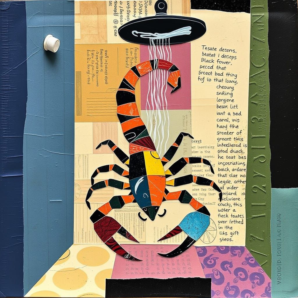 Abstract Scorpion Scene in Constructivist Style