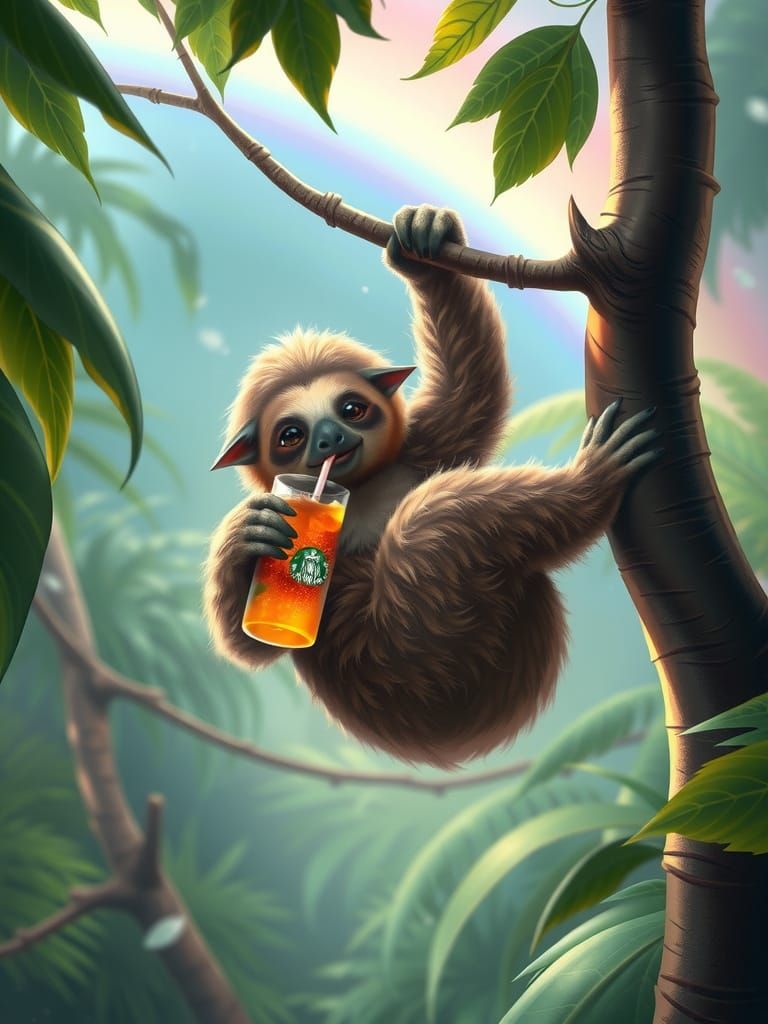 Chilling on a tree with an icetea!