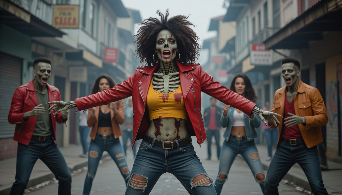 Zombies Dance with Michael Jackson in Spooky Cemetery