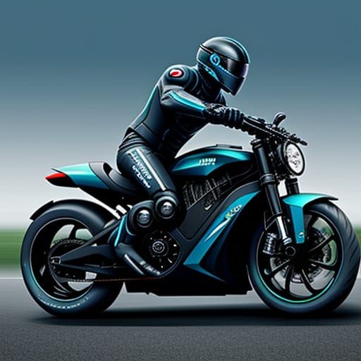 Futuristic Electric Motorcycle with Endoskeleton Design