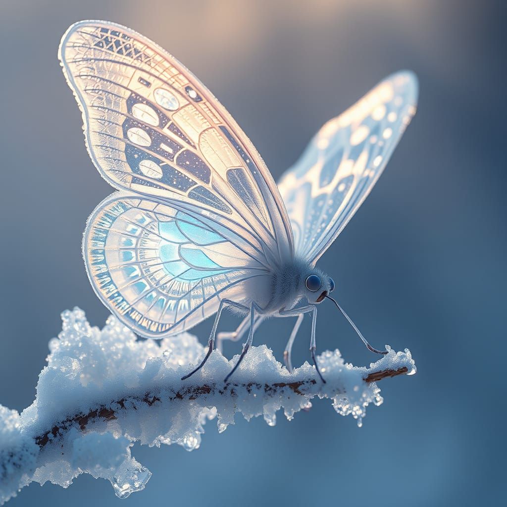 Crystal Winged Frost Sprite in a Winter Wonderland