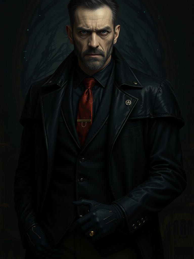 Biomechanical Dragon Coiled Around Gothic Cathedral