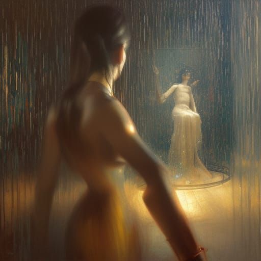 Mirror reflection in the rain