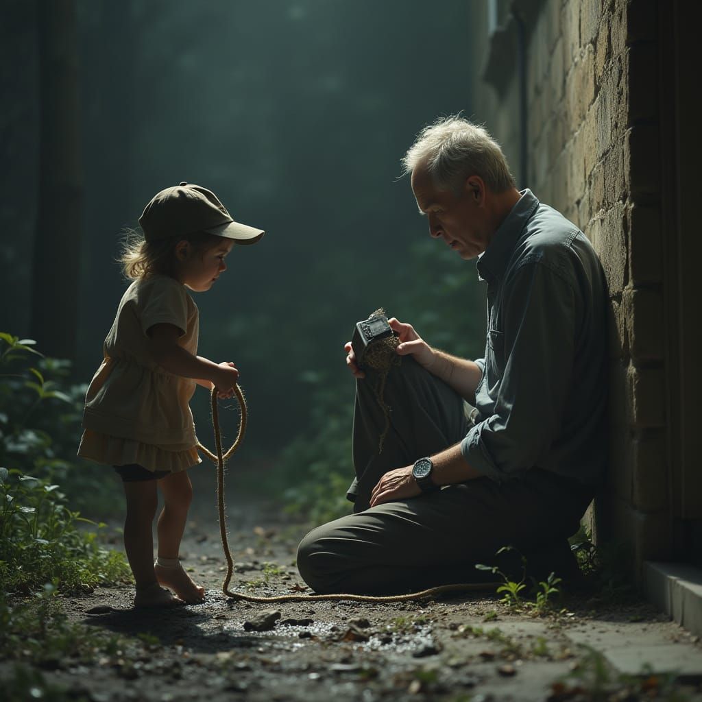 Horrorcore Scene: Girl Flees Man in Cinematic Nightmare