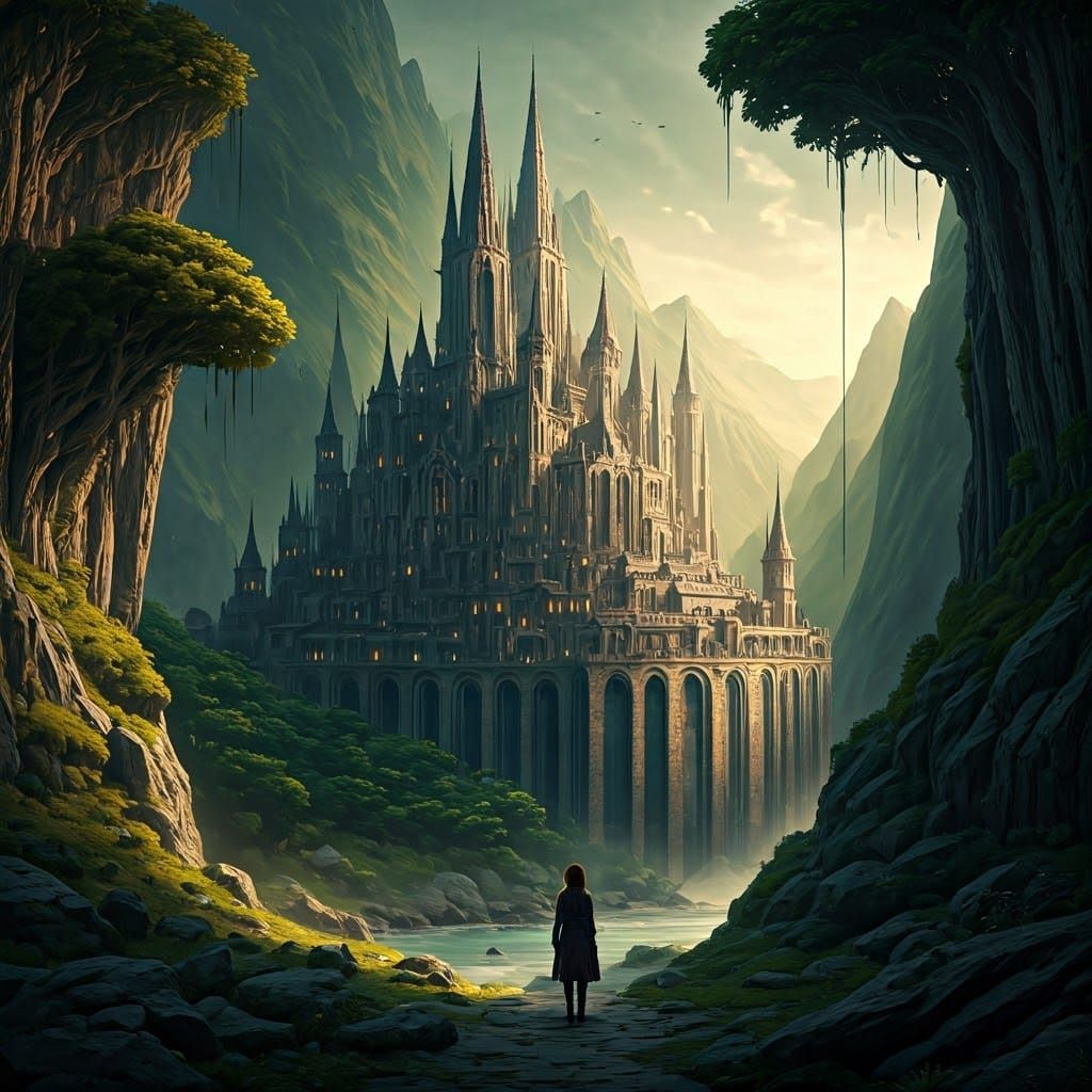 Enchanting Fairy City in a Mystical Valley