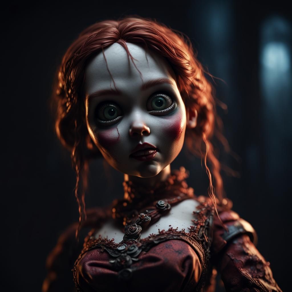 Scary Doll in Dark Fantasy Style