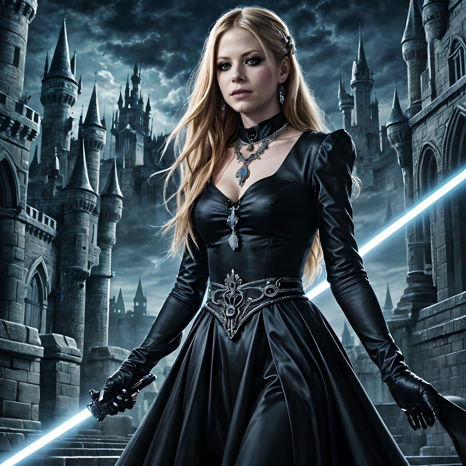 Avril Lavigne as Sith Lord on Castle Top