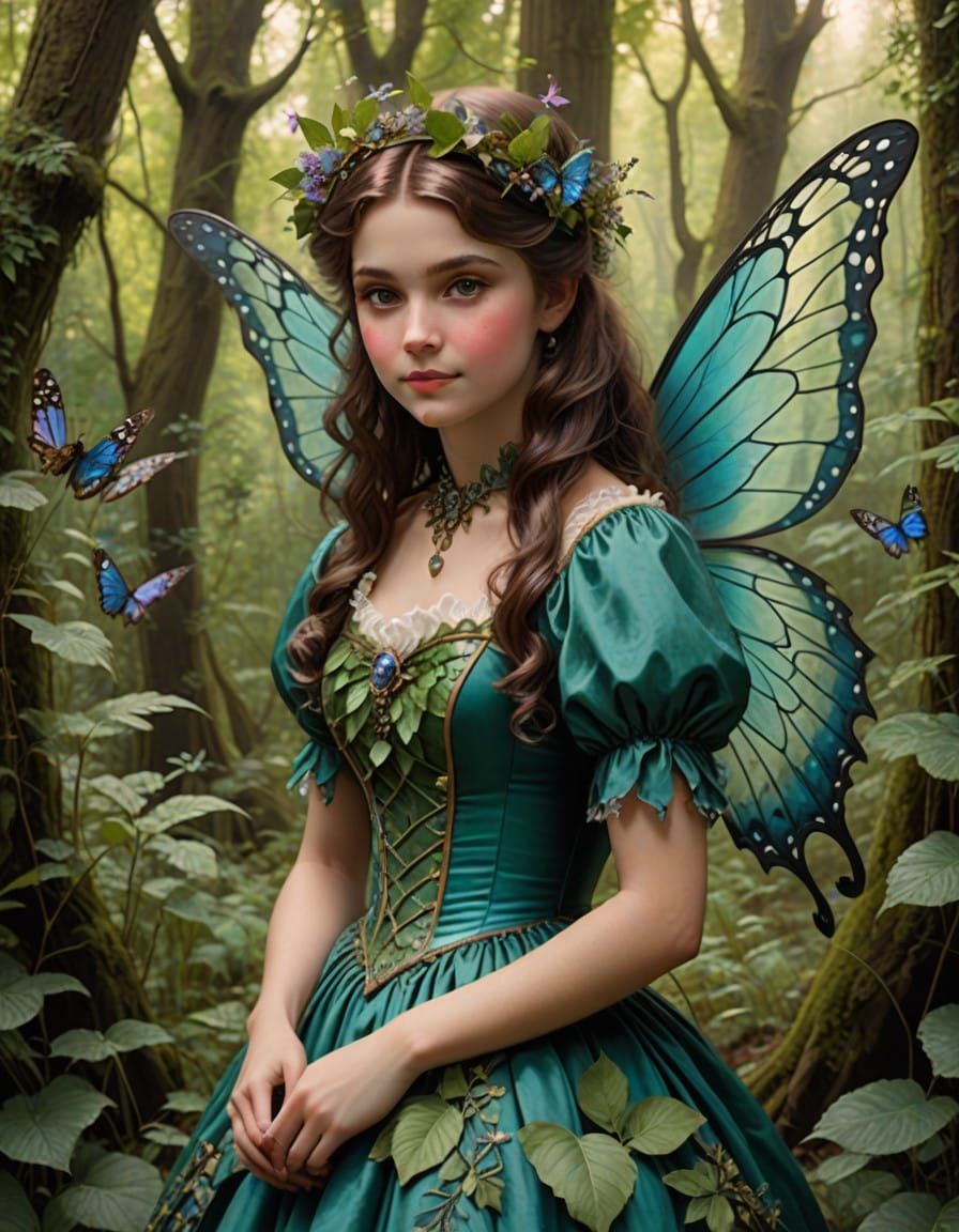 Victorian Fairy in Enchanted Forest