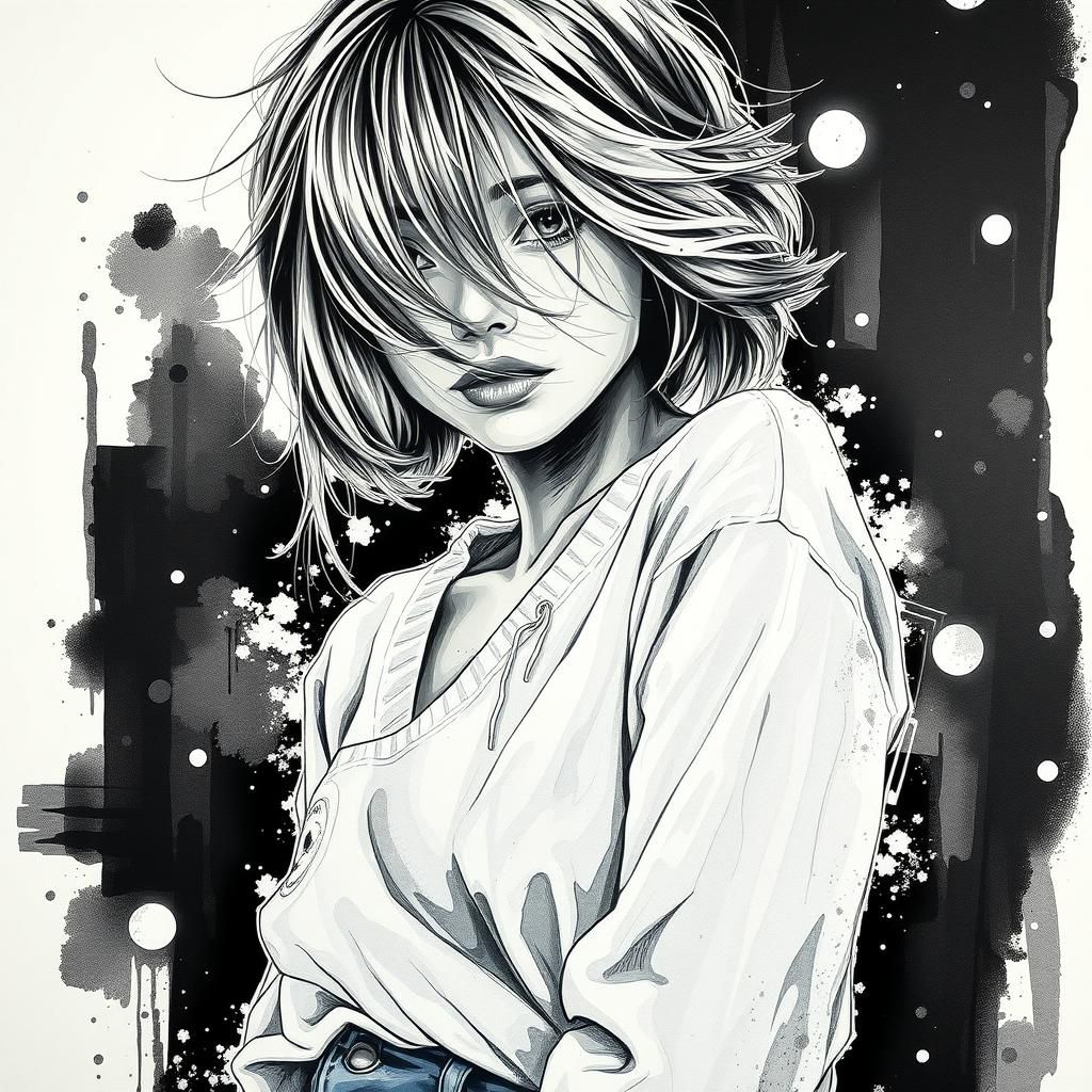 Beautiful Woman in Impasto Painting Style