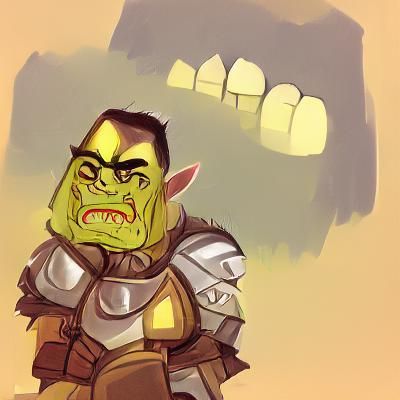 Humorous Orc Paladin Portrait