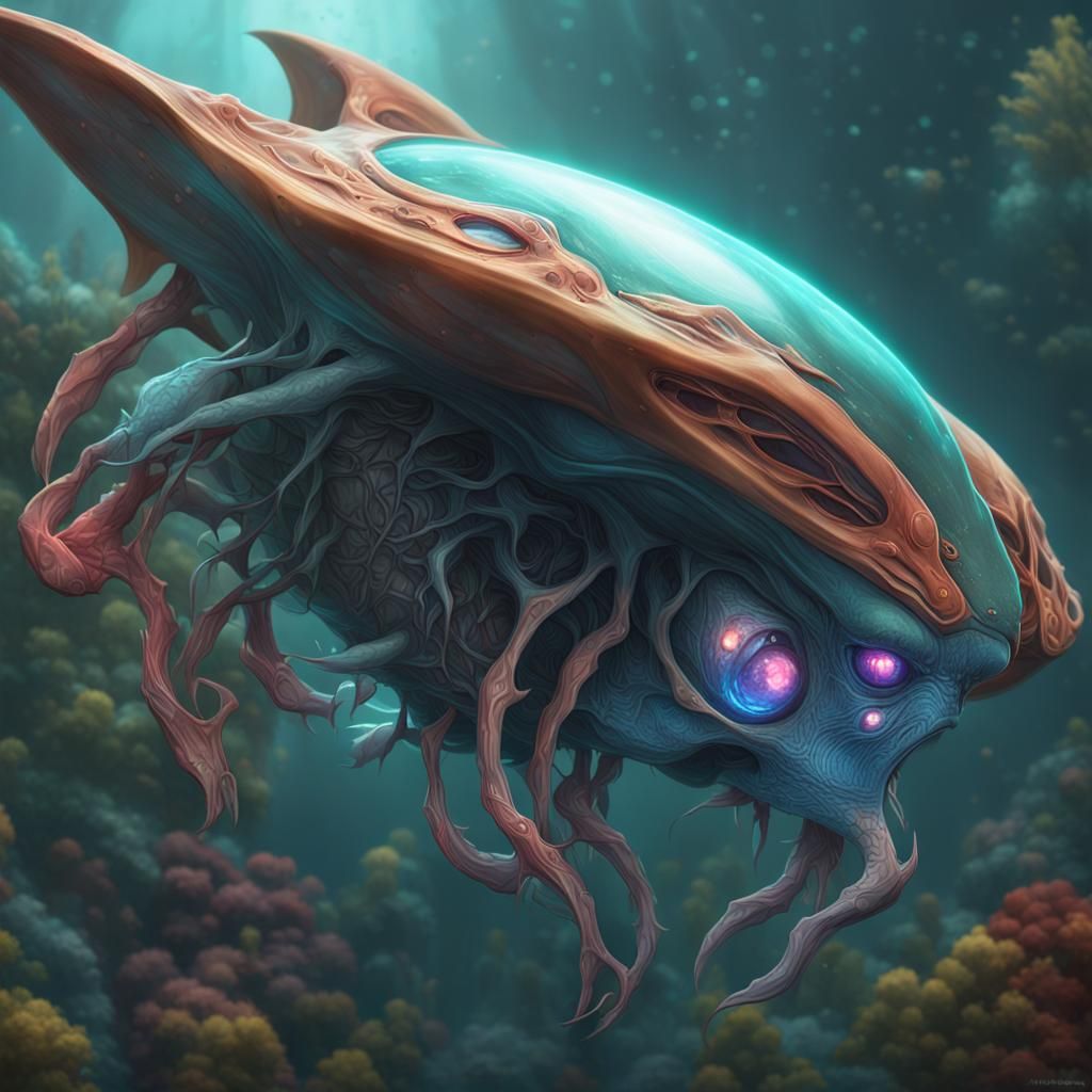 Translucent Alien Organism Concept Art Portrait