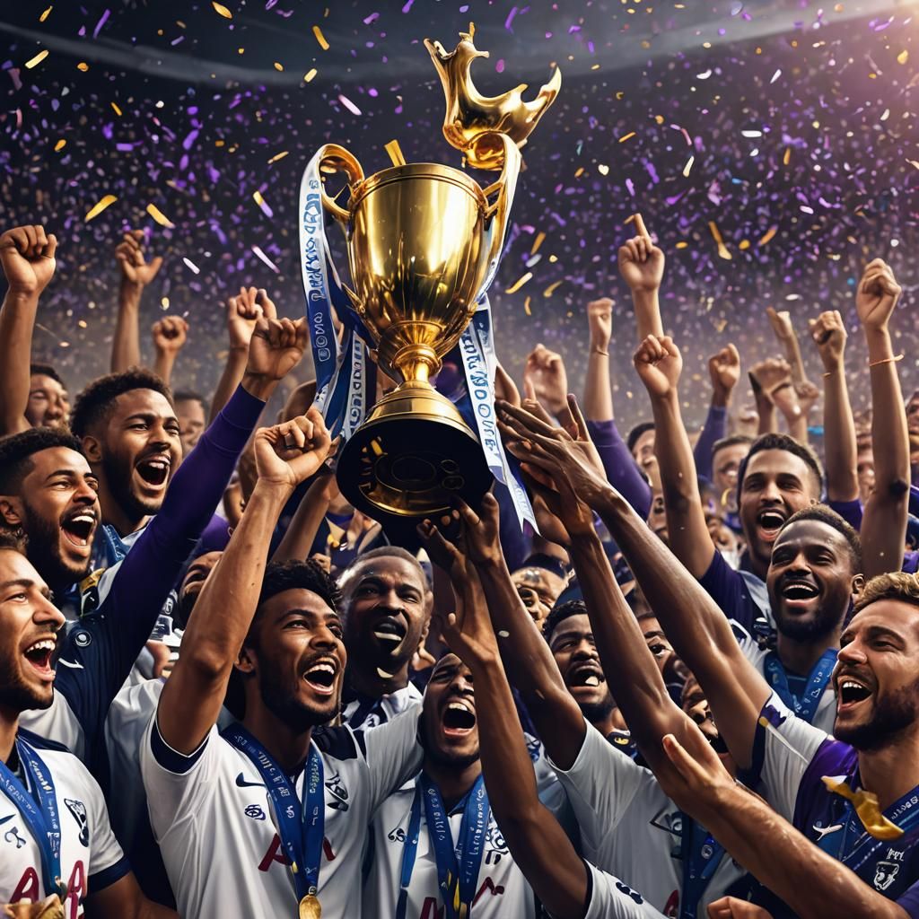 Tottenham Team Celebrates Trophy Win