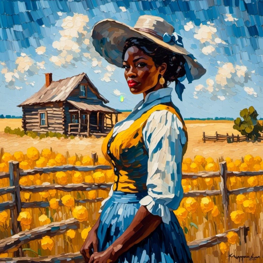 19th Century American West Portrait in Impasto Oil